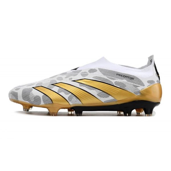 Crampons adidas Predator Elite LL FG Blanc Gris Or