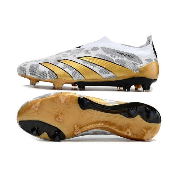 Crampons adidas Predator Elite LL FG Blanc Gris Or