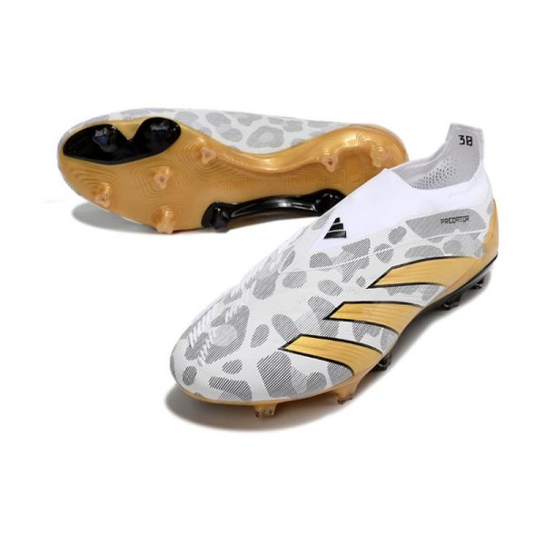 Crampons adidas Predator Elite LL FG Blanc Gris Or