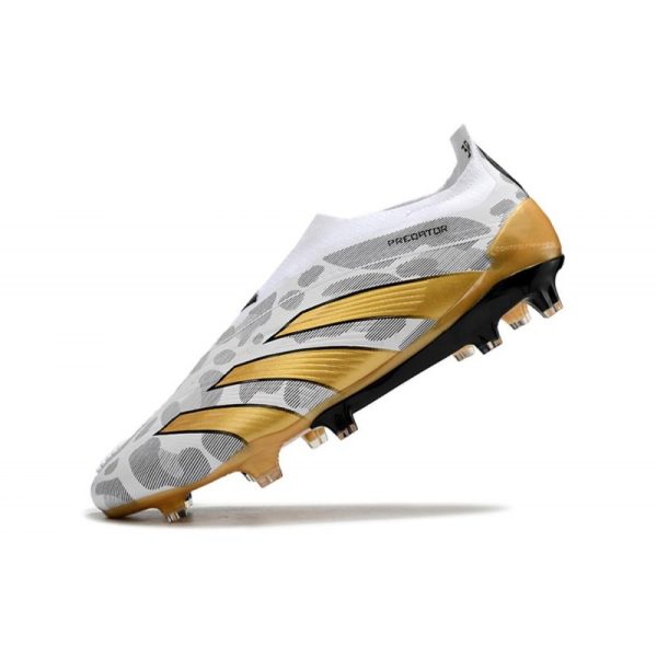 Crampons adidas Predator Elite LL FG Blanc Gris Or