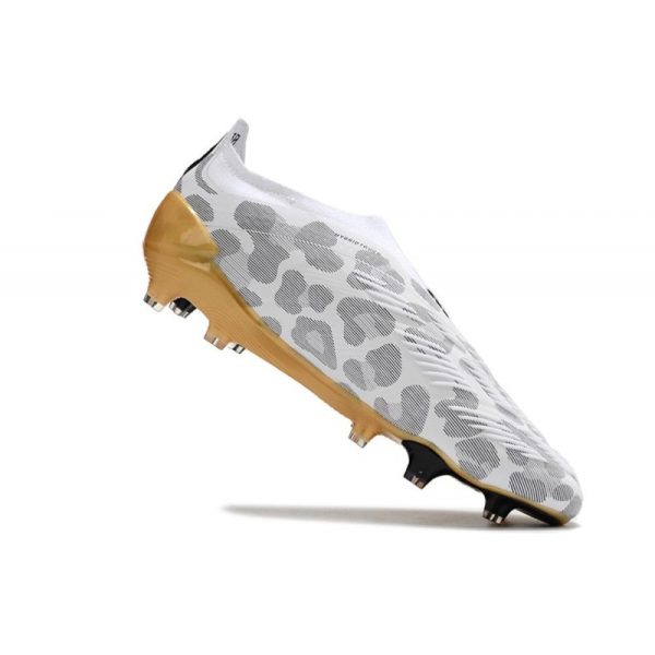 Crampons adidas Predator Elite LL FG Blanc Gris Or