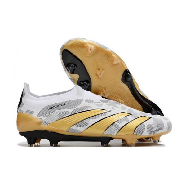 Chaussures de foot adidas Predator Elite LL FG Blanc Gris Or