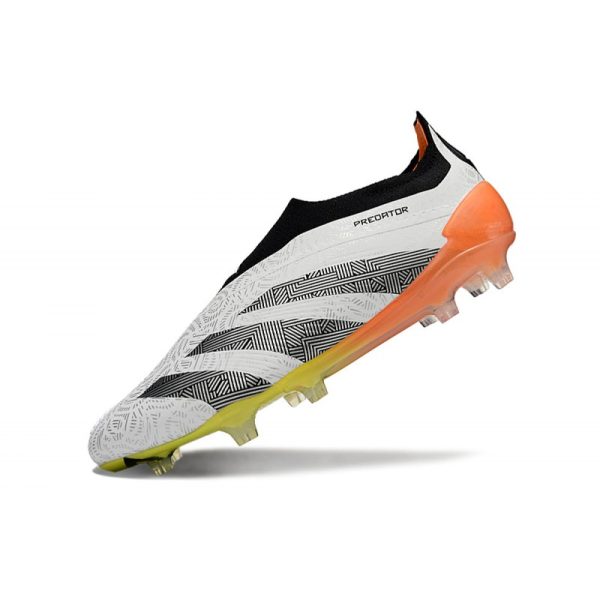 Crampons adidas Predator Elite LL FG Blanc Noir Orange