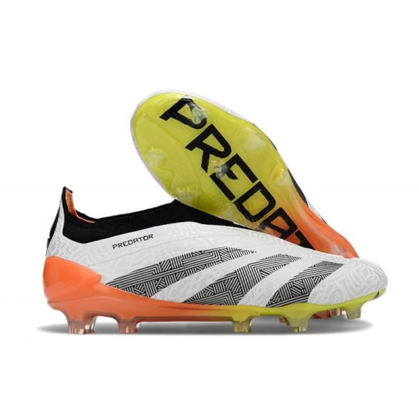 Chaussures de foot adidas Predator Elite LL FG Blanc Noir Orange