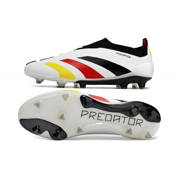 Crampons adidas Predator Elite LL FG Blanc Noir Rouge Jaune