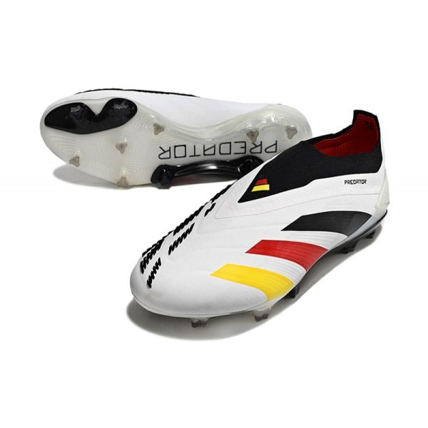 Crampons adidas Predator Elite LL FG Blanc Noir Rouge Jaune
