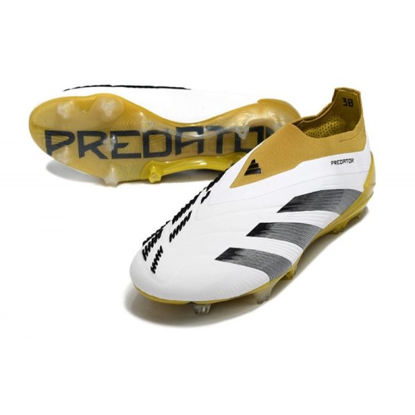 Crampons adidas Predator Elite LL FG Blanc Or Gris
