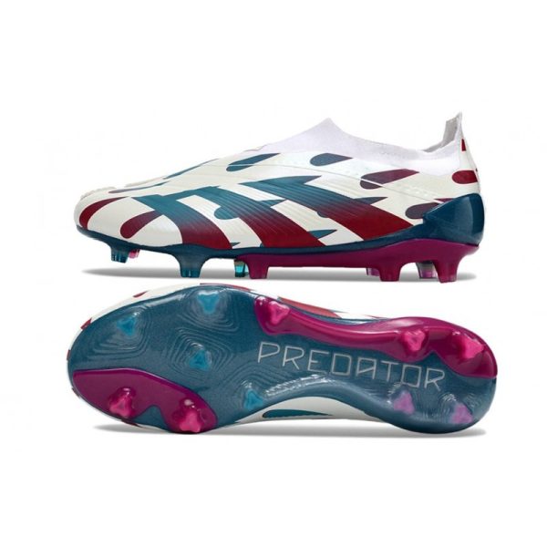 Crampons adidas Predator Elite LL FG Blanc Rouge Bleu