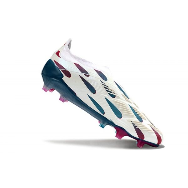 Crampons adidas Predator Elite LL FG Blanc Rouge Bleu