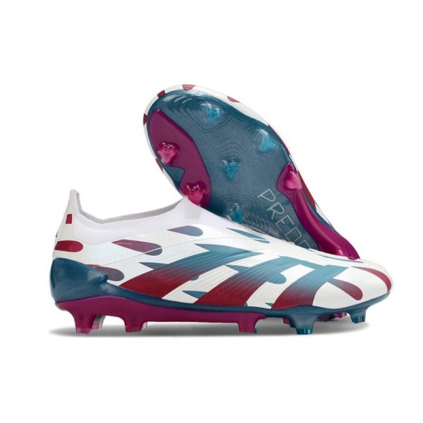 Chaussures de foot adidas Predator Elite LL FG Blanc Rouge Bleu