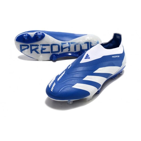 Crampons adidas Predator Elite LL FG Bleu Blanc