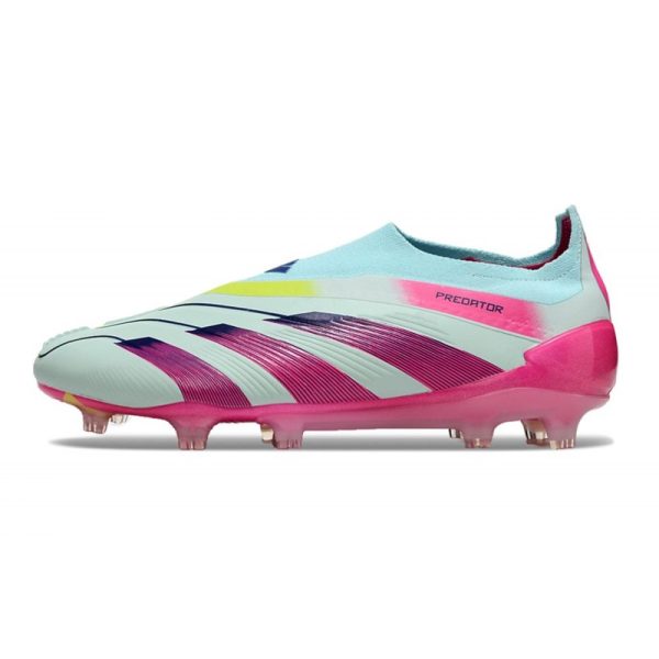 Crampons adidas Predator Elite LL FG Bleu Très Pâle Rose Lucide Jaune Semi Solaire