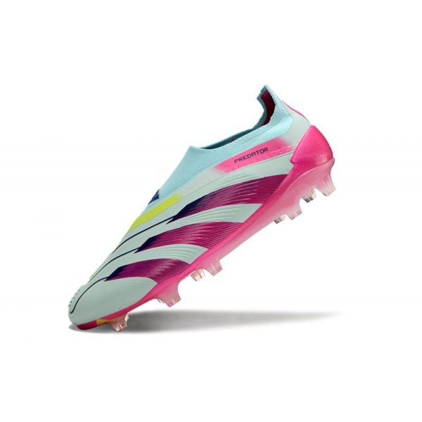 Crampons adidas Predator Elite LL FG Bleu Très Pâle Rose Lucide Jaune Semi Solaire