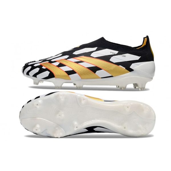 Crampons adidas Predator Elite LL FG Noir Blanc Or