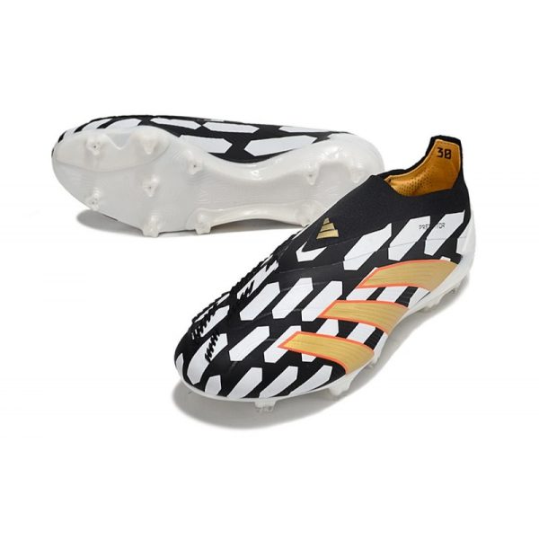 Crampons adidas Predator Elite LL FG Noir Blanc Or