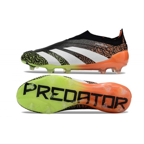 Crampons adidas Predator Elite LL FG Noir Blanc Orange Vert