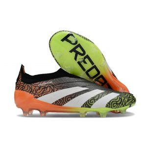 Chaussures de foot adidas Predator Elite LL FG Noir Blanc Orange Vert