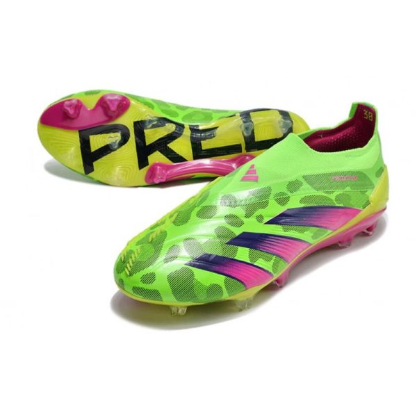 Crampons adidas Predator Elite LL FG Vert Solaire Equipe Jaune Choc Equipe Citron Lucide