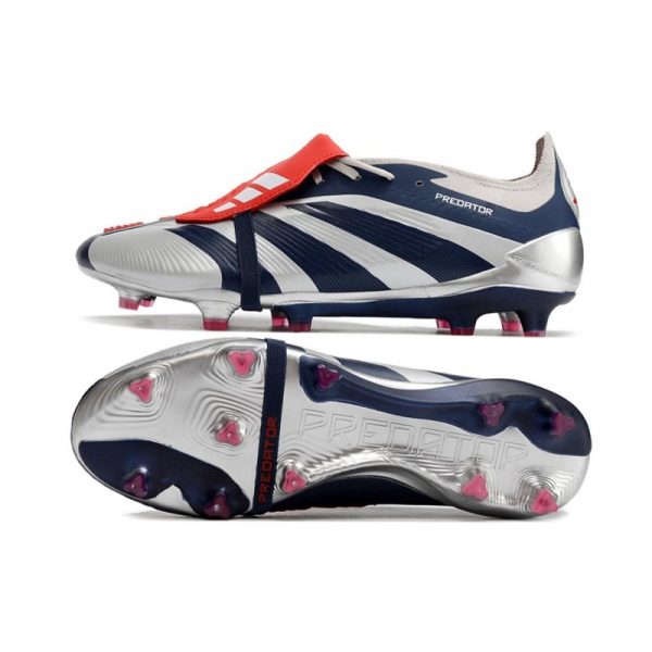 Crampons adidas Predator Elite Tongue FG Argent Mét Noir Rouge