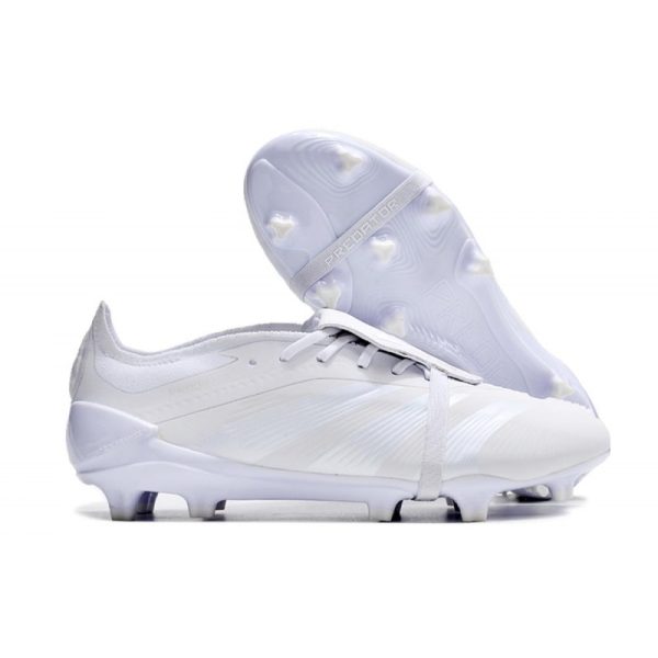 Crampons adidas Predator Elite Tongue FG Blanc Argent Mét