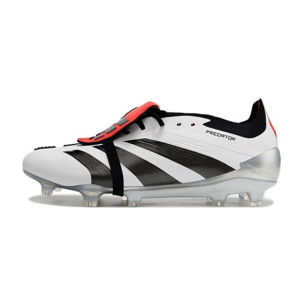 Crampons adidas Predator Elite Tongue FG Blanc Noir Rouge