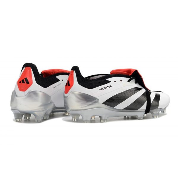 Crampons adidas Predator Elite Tongue FG Blanc Noir Rouge