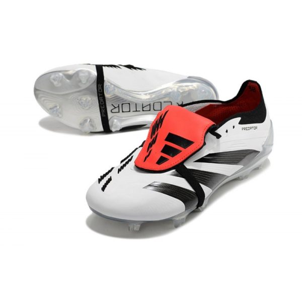 Crampons adidas Predator Elite Tongue FG Blanc Noir Rouge