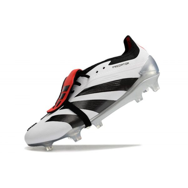 Crampons adidas Predator Elite Tongue FG Blanc Noir Rouge