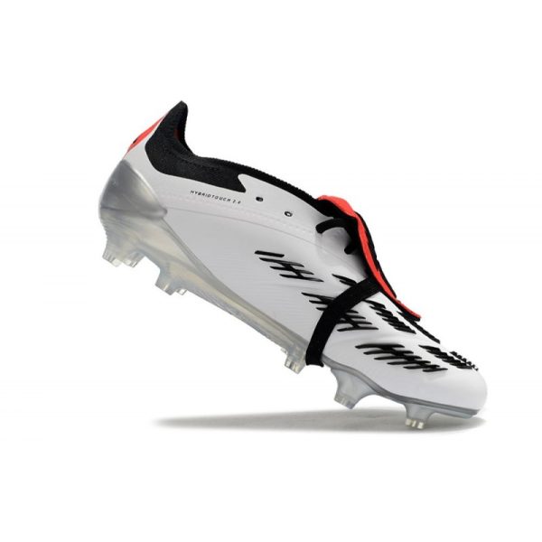 Crampons adidas Predator Elite Tongue FG Blanc Noir Rouge