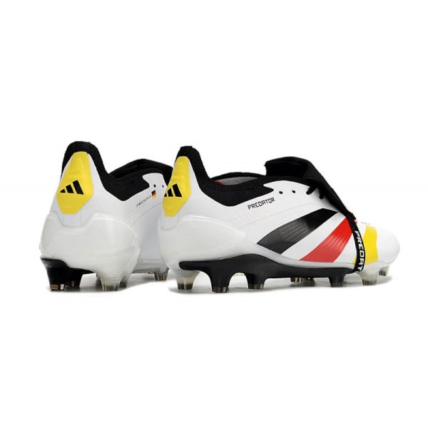 Crampons adidas Predator Elite Tongue FG Blanc Noir Rouge Jaune