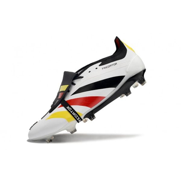 Crampons adidas Predator Elite Tongue FG Blanc Noir Rouge Jaune