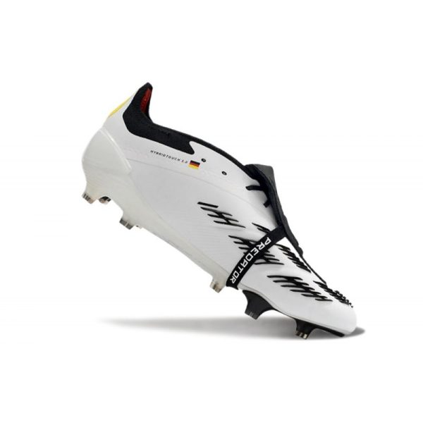 Crampons adidas Predator Elite Tongue FG Blanc Noir Rouge Jaune