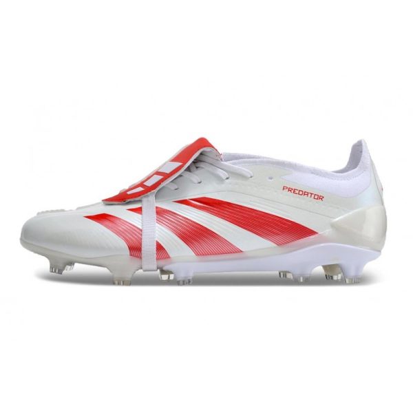 Crampons adidas Predator Elite Tongue FG Blanc Rouge