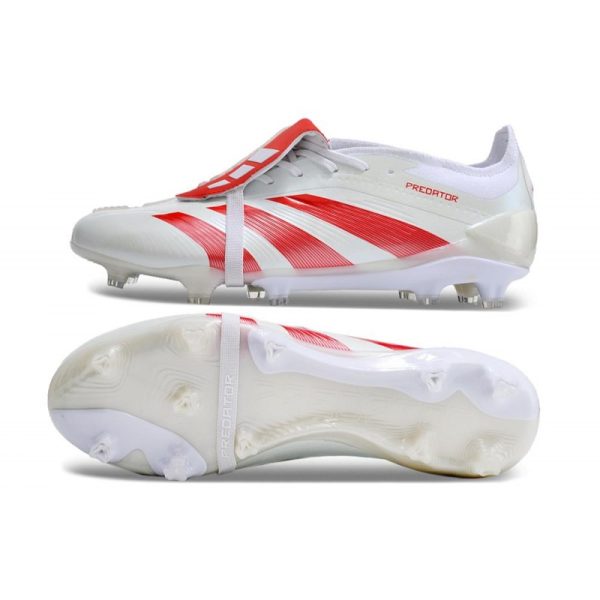 Crampons adidas Predator Elite Tongue FG Blanc Rouge