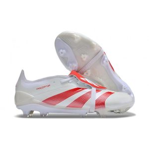 Crampons adidas Predator Elite Tongue FG Blanc Rouge