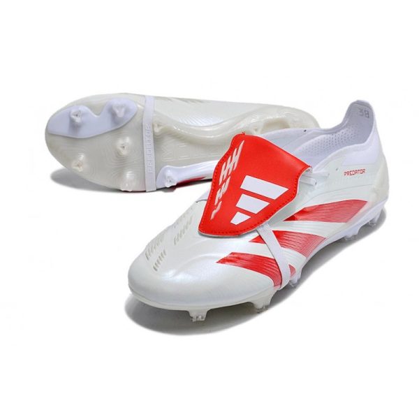 Crampons adidas Predator Elite Tongue FG Blanc Rouge