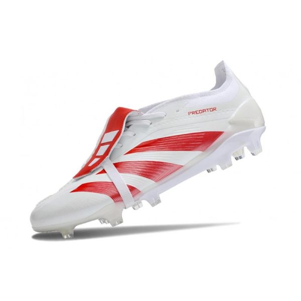 Crampons adidas Predator Elite Tongue FG Blanc Rouge