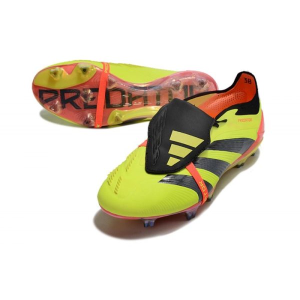 Crampons adidas Predator Elite Tongue FG Jaune Noir Rouge