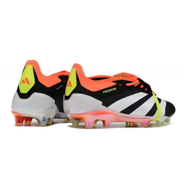 Crampons adidas Predator Elite Tongue FG Noir Banc Rouge Solaire
