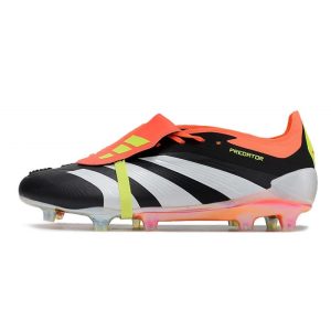 Crampons adidas Predator Elite Tongue FG Noir Banc Rouge Solaire