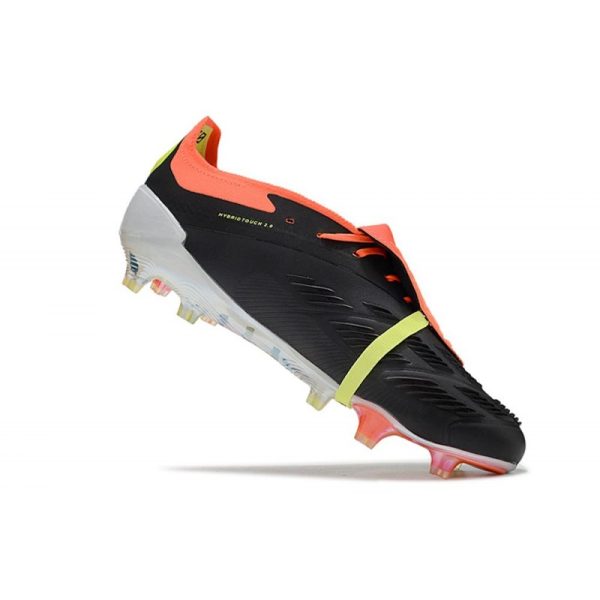 Crampons adidas Predator Elite Tongue FG Noir Banc Rouge Solaire