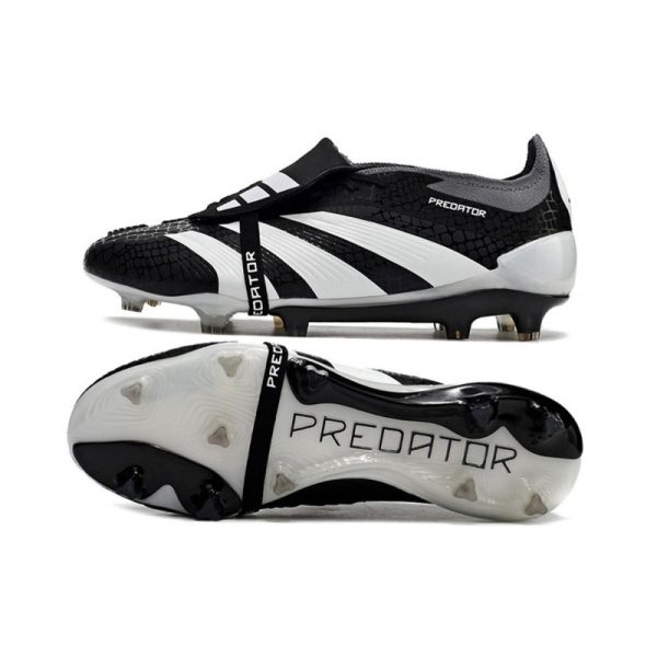 Crampons adidas Predator Elite Tongue FG Noir Blanc