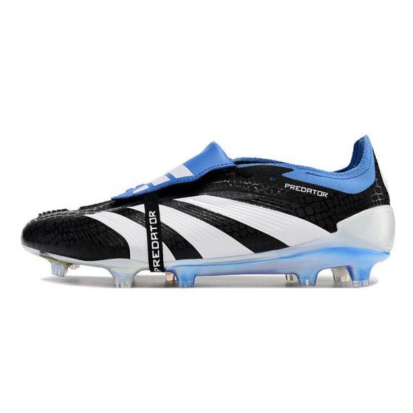 Crampons adidas Predator Elite Tongue FG Noir Blanc Bleu