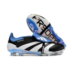 Chaussures de foot adidas Predator Elite Tongue FG Noir Blanc Bleu