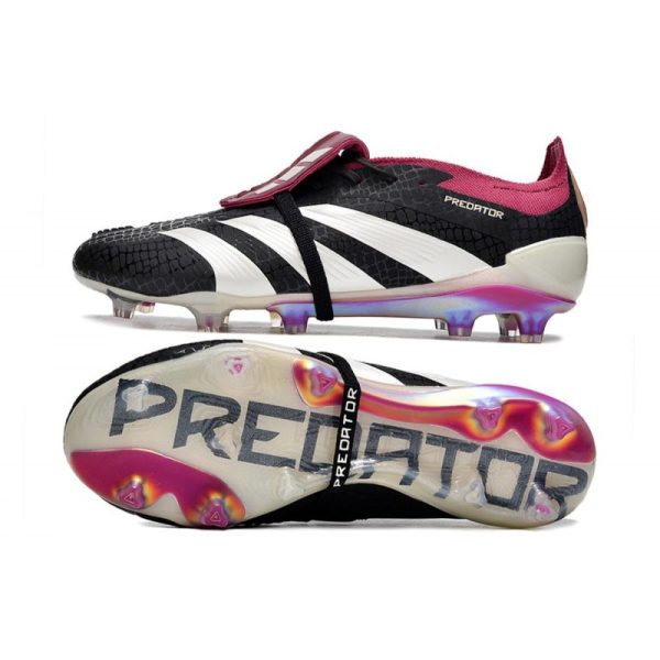 Crampons adidas Predator Elite Tongue FG Noir Blanc Violet