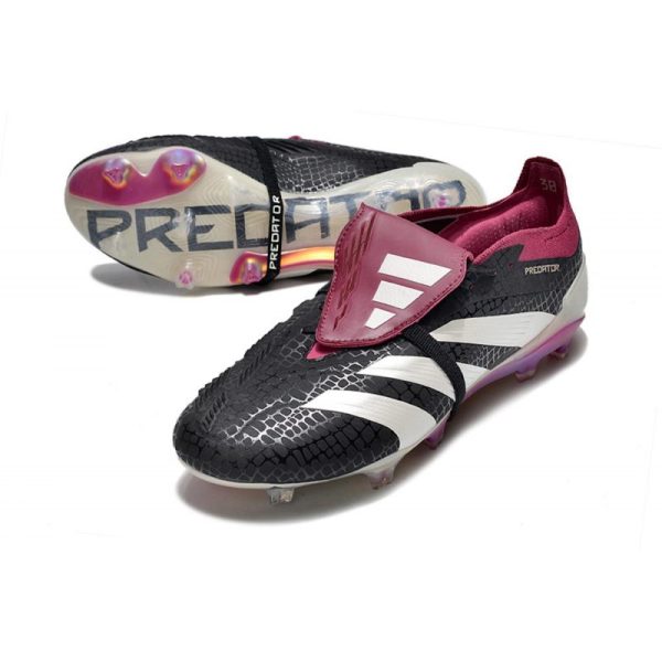 Crampons adidas Predator Elite Tongue FG Noir Blanc Violet