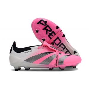Chaussures de foot adidas Predator Elite Tongue FG Rose Blanc Noir