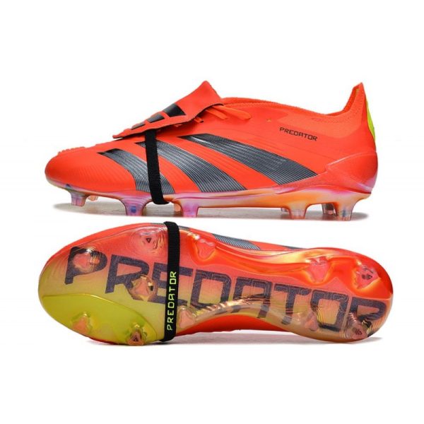 Crampons adidas Predator Elite Tongue FG Rouge Noir Jaune