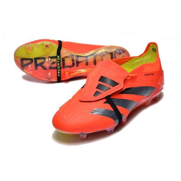 Crampons adidas Predator Elite Tongue FG Rouge Noir Jaune