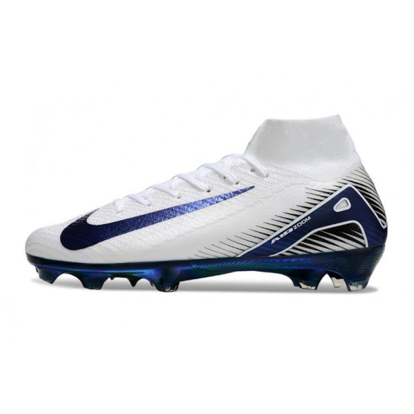 Nike Air Zoom Mercurial Superfly 10 Elite FG Blanc Bleu